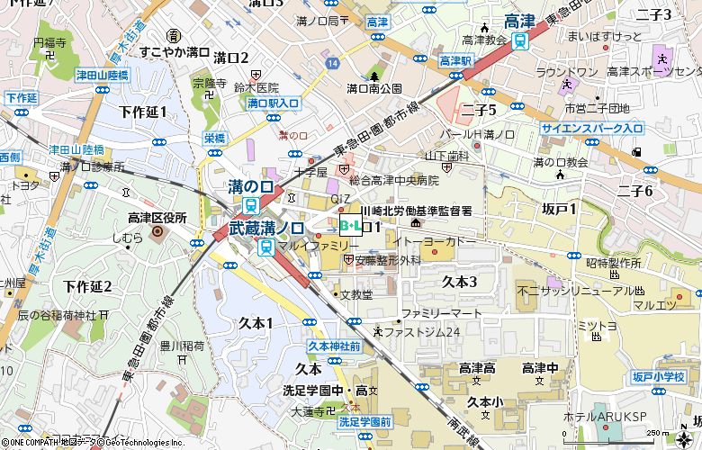 メガネストアー　溝ノ口店付近の地図
